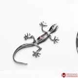 安美盛 汽车车身壁虎装饰贴 纯金属车贴3D立体个性车贴 加厚汽车装饰贴壁虎银色 吉祥物车贴 银色-单个装