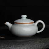 柏采汝窑茶壶 冬青釉月白 柏采窑 HR-114E大古道壶仿古壶茶具
