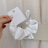 清晨的星星法式大肠发圈女ins风缎面复古日韩简约网红发绳纯色头绳头花皮筋 白色