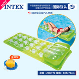 INTEX成人游泳圈儿童水上充气玩具漂浮床气垫浮板沙滩垫坐躺椅冲浪浮排 58890青色【关注商品 送脚泵】
