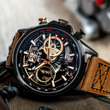 AVI-8 飞行员进口石英手表军表男夜光防水大表盘腕表情人节礼物送男友