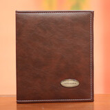 银尘皮面6寸相册本家庭纪念册影集160张240张插页式商务办公相册本袋式相簿本 红棕色6寸160张【过塑6寸不能放】 皮质6寸