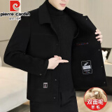 皮尔卡丹（pierre cardin）含羊毛呢外套男士短款双面尼大衣2025春秋新款男装呢子夹克 2308黑色 L