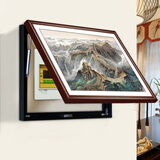 古客新中式电表箱装饰画餐厅挂画液压上翻配电箱画客厅遮挡画弱电箱 万里长城 50*40cm 田园柚木色【可遮40*30电表箱】