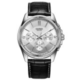 卡西欧（CASIO） 卡西欧(CASIO)手表商务男士运动防水三眼指针时尚石英腕表送男友 白盘皮带MTP-1375L-7A