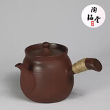 柴烧陶壶烧水壶老岩泥煮茶壶砂铫手工红泥炭炉壶电陶炉粗陶煮茶器 老岩泥槟榔壶 650ml