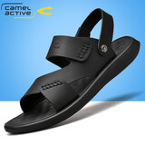 骆驼动感（camel active）凉鞋男真皮夏季防水防滑外穿两穿凉拖头层牛皮透气软底男士沙滩鞋 19288黑色 41 （按平常运动鞋码拍）