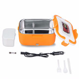 欧之宝欧之宝车载保温加热饭盒车载电饭煲车用电热饭盒12V24V220V便当盒 12V轿车SUV专用电热饭盒橙色 1.5L