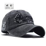 欧美范ins原宿复古洗水做旧牛仔棒球帽子男女街头百搭鸭舌帽 黑灰色 可调节