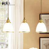格蕴美式餐厅吊灯三头北欧现代简约创意复古田园个性吧台餐桌饭厅灯具 3头直盘 土豪金*全光谱护眼