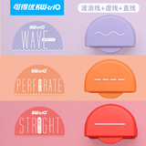 可得优多功能裁纸刀七合一裁刀文件切纸直线曲线任意彩虹刀裁布切皮料组合切刀手帐工具装饰线切手工折纸 直线+虚线+波浪线【刀头3个】