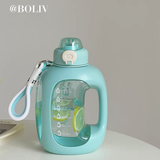 波比熊（BOBBI BEAR）水杯女夏季大容量水杯吨桶高颜值吸管运动水壶男杯子