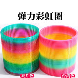 东之天地 魔力彩虹圈塔弹簧弹弹圈经典表演弹力圈减压弹簧圈摆件 大号台湾色+亮片色2个装