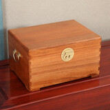 摩泰小号樟木箱全香樟木实木收纳箱储物盒首饰盒字画箱储物箱实木衣箱 老樟色 40*30*20