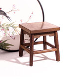 李氏明株 红木家具 非洲鸡翅木（学名非洲崖豆木）圆角家用方凳 实木无漆小凳子板凳换鞋凳餐凳 加厚面板：26*26 高度：28