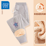 真维斯（Jeanswest）加绒裤女棉裤女装冬季外穿裤子羊羔绒加厚保暖束脚长裤休闲女弹力 麻灰 牛仔星_K_前左下 XL