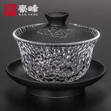豪峰三才盖碗泡茶杯子2025新款整套茶具套装高档家用泡茶碗教师节礼物 【黑】【怡云盖碗】【简装】