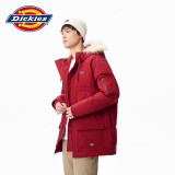 dickies 羽绒服 印花撞色时尚百搭男式灰鸭绒厚外套9482 砖红色 XL