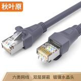 秋叶原（CHOSEAL）六类千兆网线 Cat6六类屏蔽8芯双绞线 工程家用电脑监控跳线成品网线 灰色 20米 CT600A