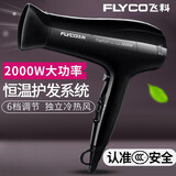 FLYCO 飞科电吹风机家用吹风筒速干恒温冷热风学生宿舍可折叠大功率电吹风筒 FH6231黑【恒温6档调节 2000W】