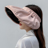 云见森知 贝壳帽子女士夏天户外遮阳帽韩版潮发箍太阳帽大檐百搭防晒帽