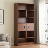 蔓斯菲尔（MSFE） 书架落地书柜客厅置物架办公室隔断柜靠墙家用收纳柜子储物柜 推荐【加固款】胡桃色62*181cm