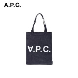 A.P.C.印花字母牛仔手提包托特包男女同款 蓝色 圣诞礼物