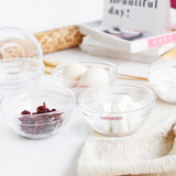 学厨 玻璃分料碗 甜品蔬菜碗水果沙拉碗圆形透明家用烘焙工具6件套