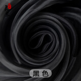 灵兰 高密加密无光纱 欧根纱布料柯根婚纱 服装面料无光透明婚庆装饰 043#黑色