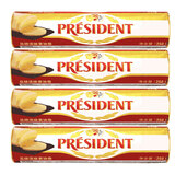 总统（President）淡味黄油卷250g 法国进口发酵动物性乳酸黄油面包饼干烘焙原料 总统黄油卷250g*4块