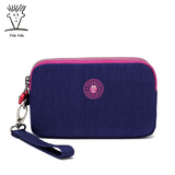 菲都狄都女包手拿包帆布手包牛津布小包多卡位手机包韩版新款礼物 蓝色1609-1