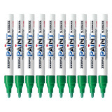 斑马牌（ZEBRA）油漆笔 油性记号笔 大号物流笔签名笔/马克笔 PAINT-MOP 绿色 10支装