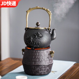 瓷牌茗茶具（cipaiming teaset） 围炉煮茶铁壶火碳炉风炉铸铁茶具煮茶烧水家用户外木炭炉 双耳环炭炉（不含壶）