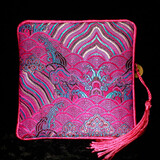 张家大院织锦云锦零钱包中国风特色出国小礼品送老外手工小饰品旅游纪念品 云方包-玫红