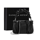 CLEVER & KETCH包包女包2025新款单肩包斜挎轻奢女包链条包生日礼物情人节送女友 黑色