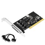 魔羯（MOGE）台式机PCI转4口RS232串口转接卡9针com口扩展卡5V/12V供电 MC1364