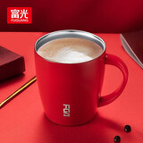 富光 FGA创意真空保温杯不锈钢马克杯情侣咖啡杯办公室水杯子牛奶杯 红色 380ml