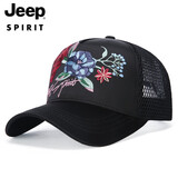 JEEP帽子男夏季网眼透气棒球帽时尚刺绣个性潮流鸭舌帽情侣薄款遮阳帽
