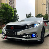 本田新十代思域16-19改款19-20款十代日间行车灯野马款鱼骨款日行灯改装LED后杠灯流光转向灯 专用天使眼雾灯，多种颜色可选