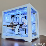 玩嘉 律动纯白色游戏电脑机箱台式240/360水冷海景房MINI竖装全透明argb4090 玩嘉律动白机箱（豪华海景房）