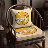 柚格【中国风坐垫】新中式座垫餐椅实木太师椅垫圈椅红木椅子沙发坐垫 晚语夏 靠枕45*45cm枕套 枕芯