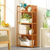 木马人 层架家用落地储物架家具货架杂物架客厅收纳架子多层置物架厨房 【升级款带封闭背板】4层50cm