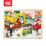 TOI儿童故事拼图玩具幼儿早教木质拼图拼板男孩玩具女孩生日礼物2-3-4-5-6岁 24片道路施工
