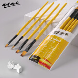 蒙玛特(Mont Marte)水粉笔4支装 水彩画笔儿童水彩画画笔美术颜料勾线笔 平头排笔学生水彩笔套装BMHS0011