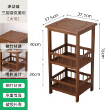 皇威马客厅沙发边柜小茶几麻将桌边角几小方桌置物架茶桌茶台边茶叶柜子 大号三层茶色围栏