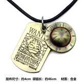 甜蜜城堡 海贼王路飞lf草帽小罗乔巴帽子艾斯牛仔帽 动漫cos项链挂件 海贼王草帽路飞双牌通缉令项链