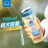 乐扣乐扣运动水杯塑料杯便携学生700ml大容量创意防漏随手杯茶杯 蓝盖透明（无滤网）700ml