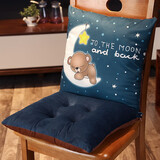 映季 坐垫靠垫一体式椅子垫办公室电脑椅垫腰靠背垫秋冬屁垫学生座垫 小熊 40*40cm坐垫+靠垫