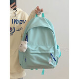 丛林鸟韩版ins简约软妹少女书包校园背包 日系初中生高中学生纯色双肩包