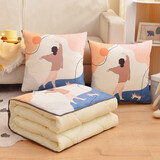 阿芙豆抱枕被四季款两用二合一办公室午睡枕汽车腰靠床头靠垫沙发空调毯 优雅恋人 40cm*40cm 展开约105*150cm